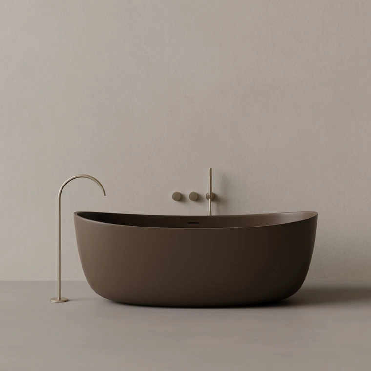 70" x 33" Oval Concrete Freestanding Bathtub
