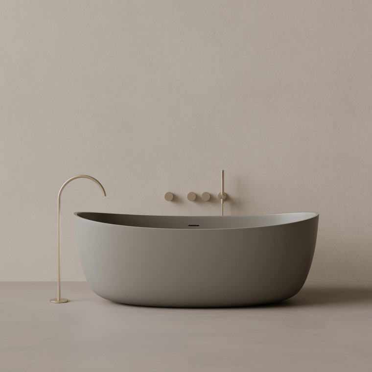 70" x 33" Oval Concrete Freestanding Bathtub