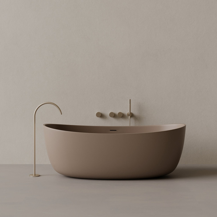 70" x 33" Oval Concrete Freestanding Bathtub