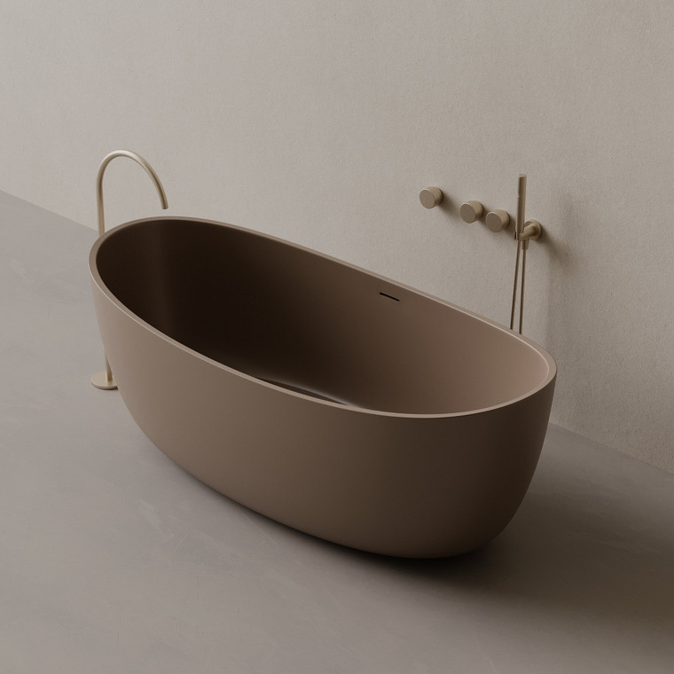 70" x 33" Oval Concrete Freestanding Bathtub
