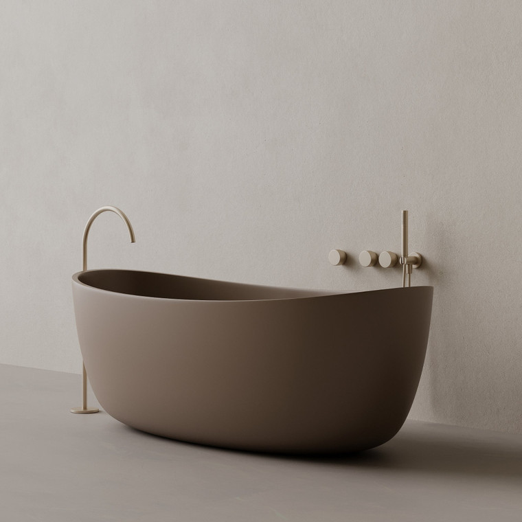 70" x 33" Oval Concrete Freestanding Bathtub