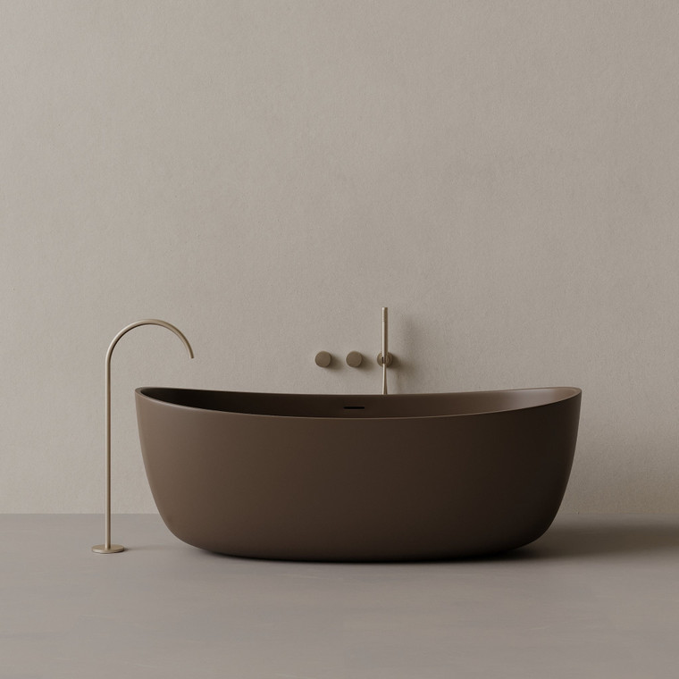 70" x 33" Oval Concrete Freestanding Bathtub