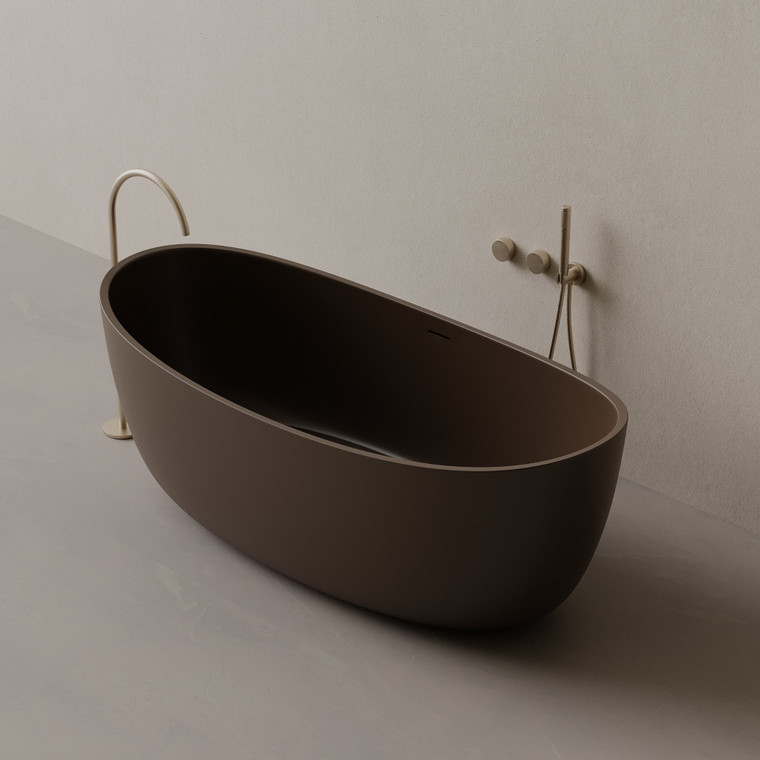 70" x 33" Oval Concrete Freestanding Bathtub