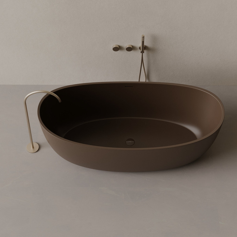 70" x 33" Oval Concrete Freestanding Bathtub