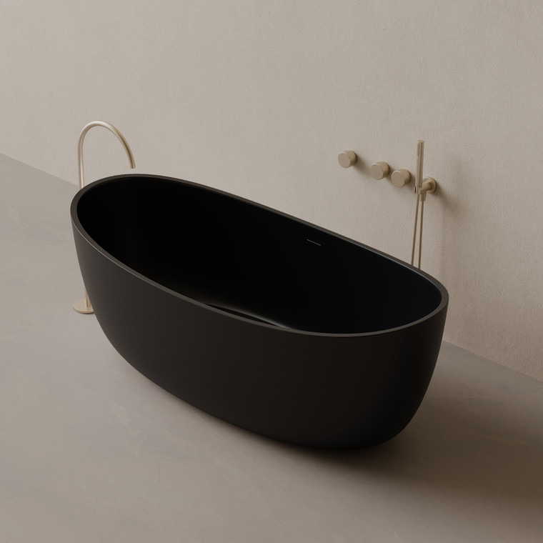 70" x 33" Oval Concrete Freestanding Bathtub