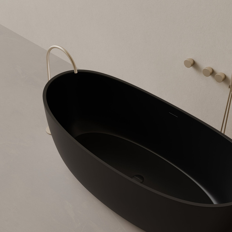 70" x 33" Oval Concrete Freestanding Bathtub