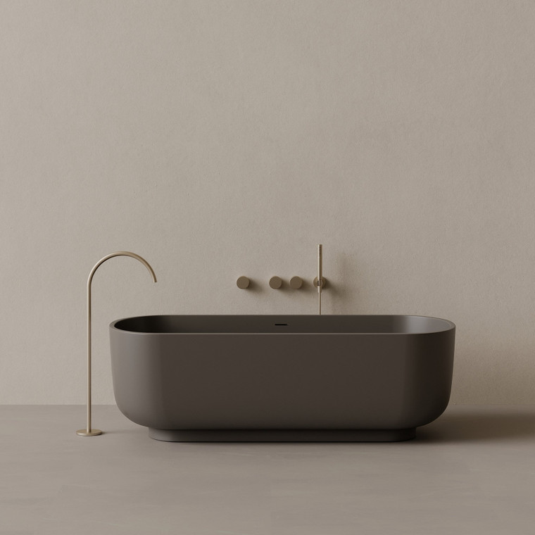 69" x 32" Oval Concrete Freestanding Bathtub