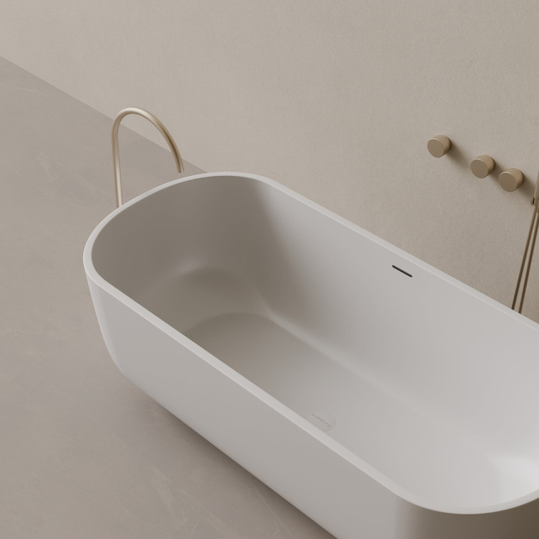 69" x 32" Oval Concrete Freestanding Bathtub