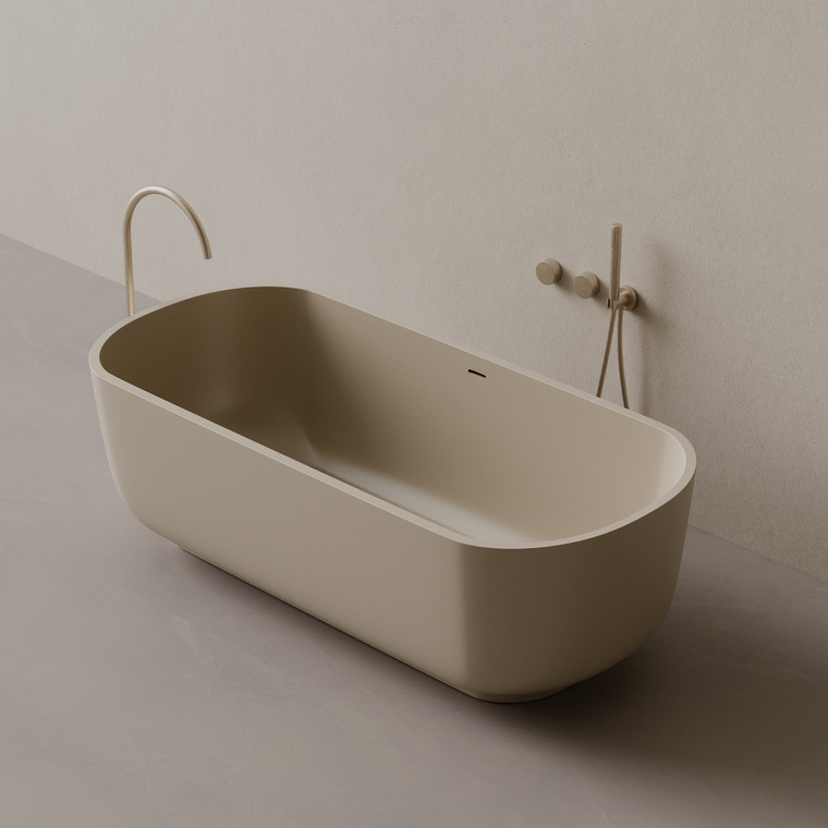 69" x 32" Oval Concrete Freestanding Bathtub