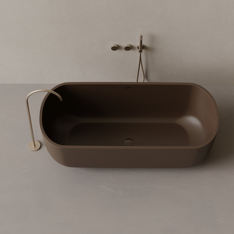 69" x 32" Oval Concrete Freestanding Bathtub