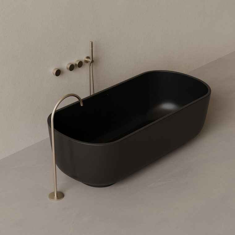69" x 32" Oval Concrete Freestanding Bathtub