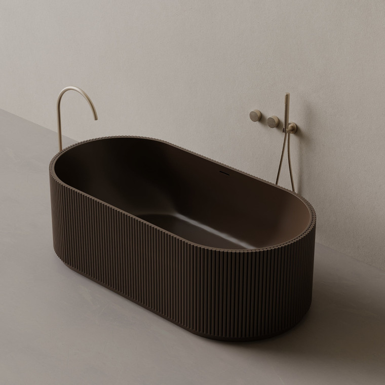 65" x 31" Oval Concrete Freestanding Bathtub