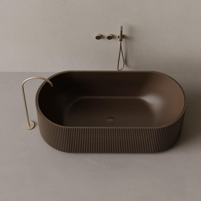 65" x 31" Oval Concrete Freestanding Bathtub
