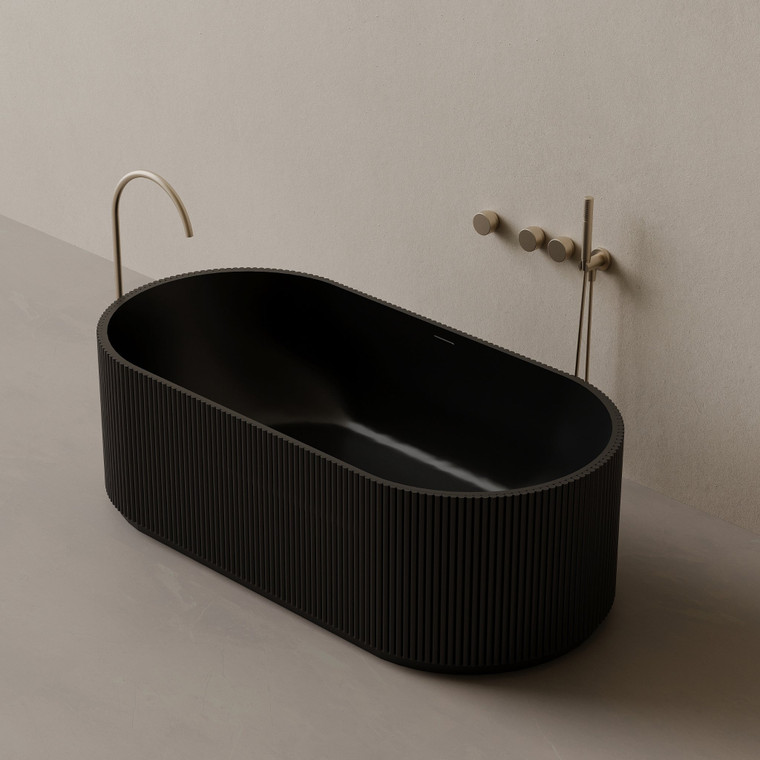 65" x 31" Oval Concrete Freestanding Bathtub