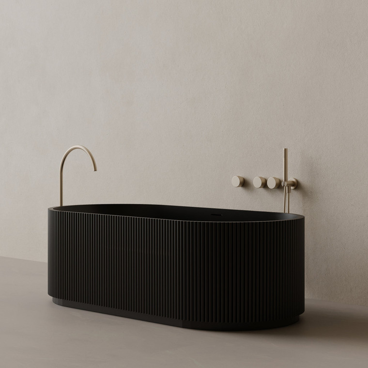 65" x 31" Oval Concrete Freestanding Bathtub