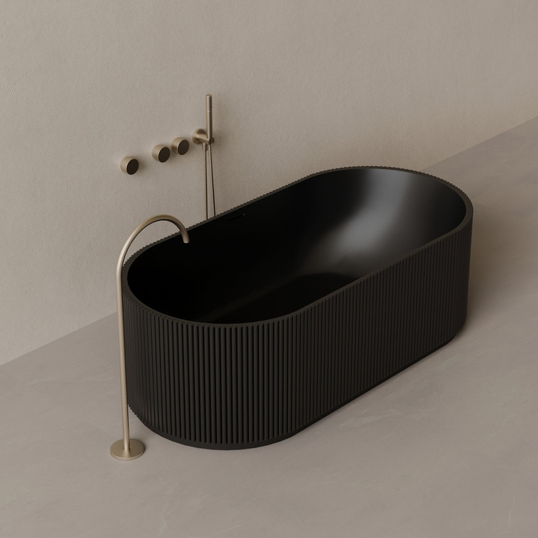 65" x 31" Oval Concrete Freestanding Bathtub