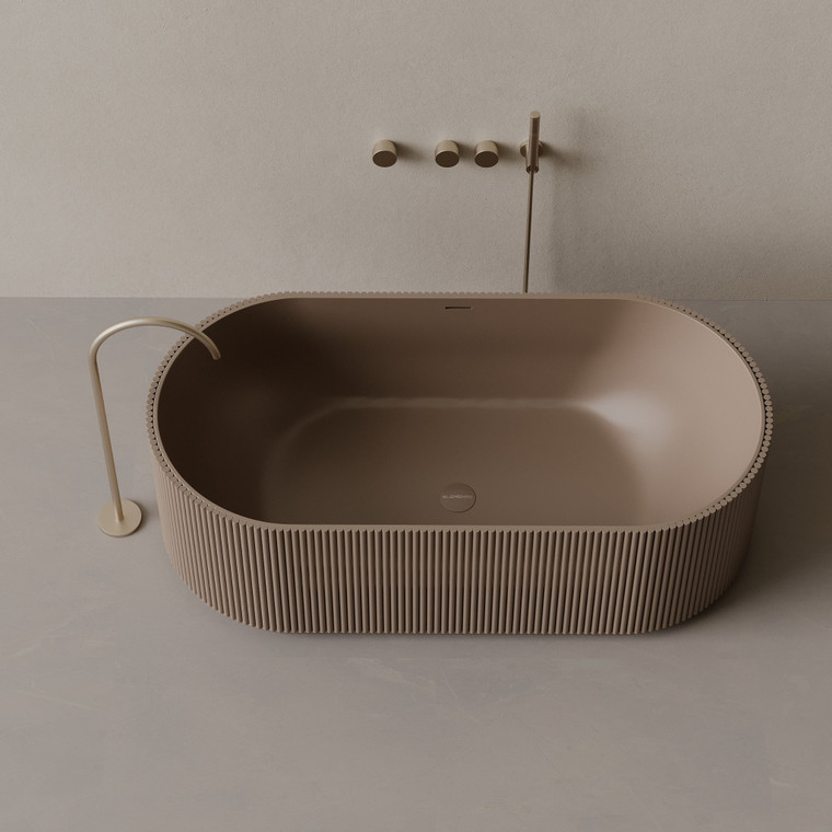 65" x 31" Oval Concrete Freestanding Bathtub