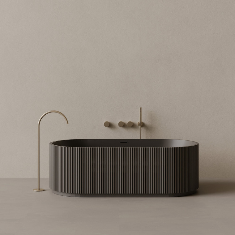 65" x 31" Oval Concrete Freestanding Bathtub