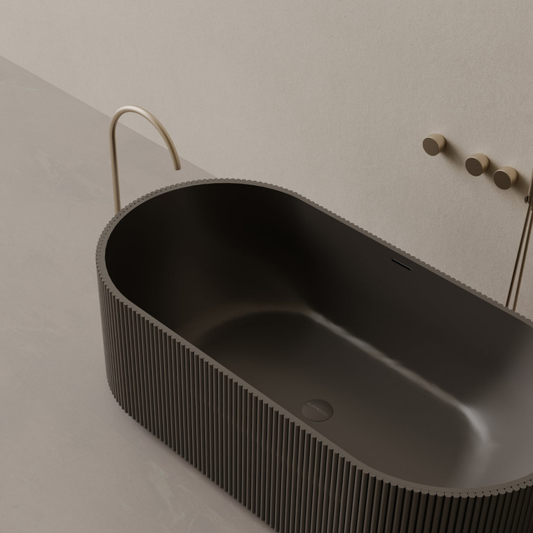 65" x 31" Oval Concrete Freestanding Bathtub