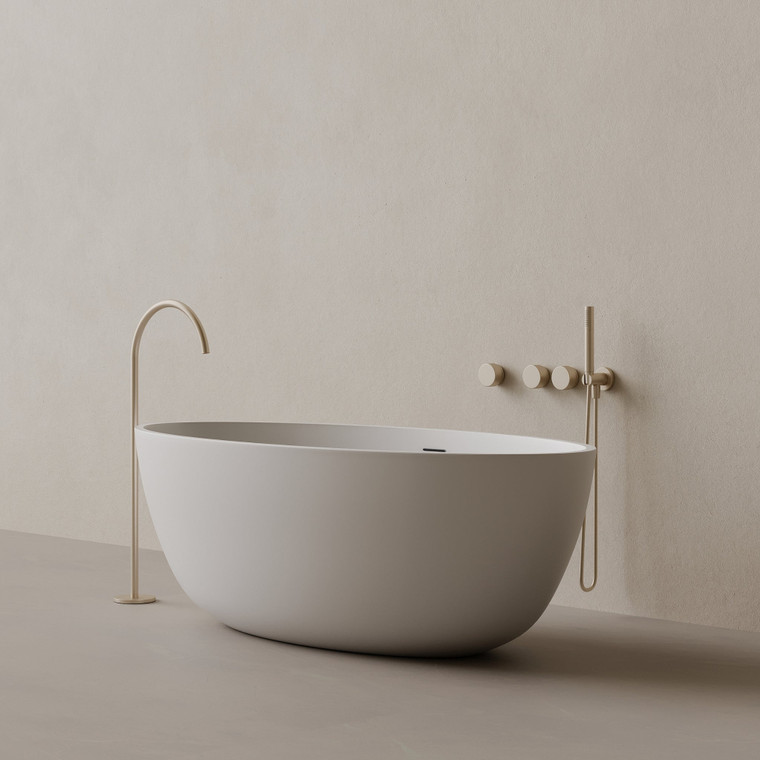 64" x 30" Oval Concrete Freestanding Bathtub