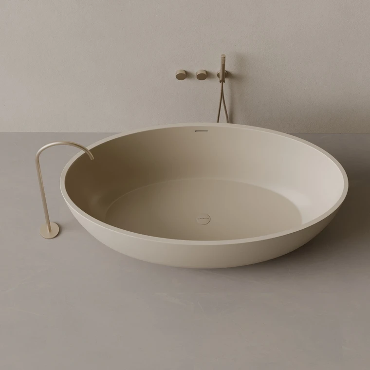 70" x 36" Oval Concrete Freestanding Bathtub