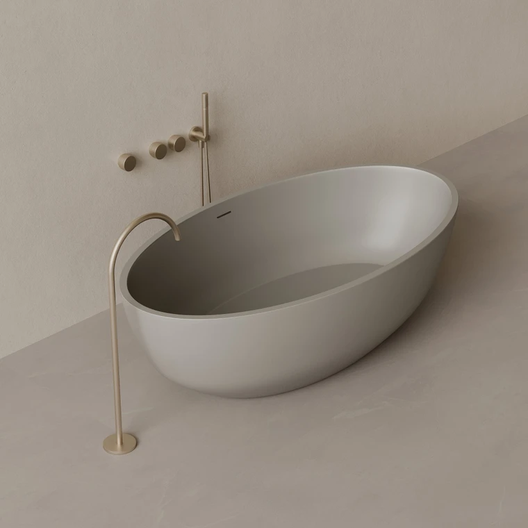 70" x 36" Oval Concrete Freestanding Bathtub