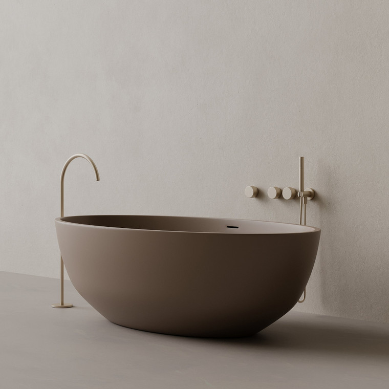 70" x 36" Oval Concrete Freestanding Bathtub