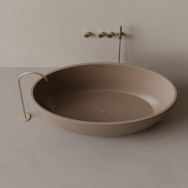 70" x 36" Oval Concrete Freestanding Bathtub