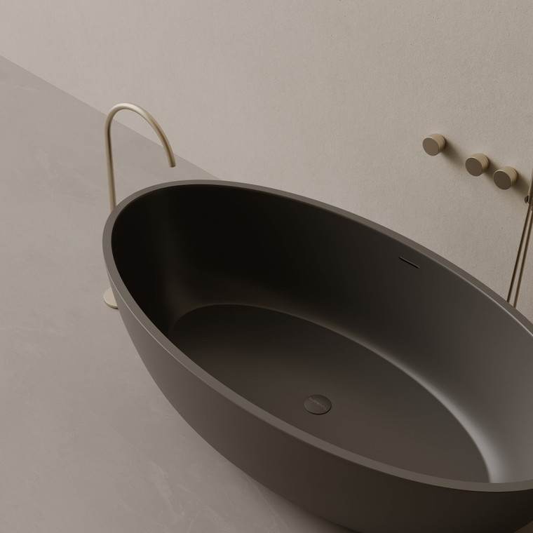 70" x 36" Oval Concrete Freestanding Bathtub