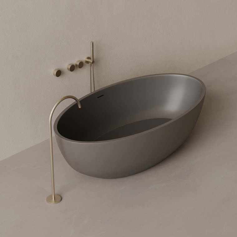 70" x 36" Oval Concrete Freestanding Bathtub