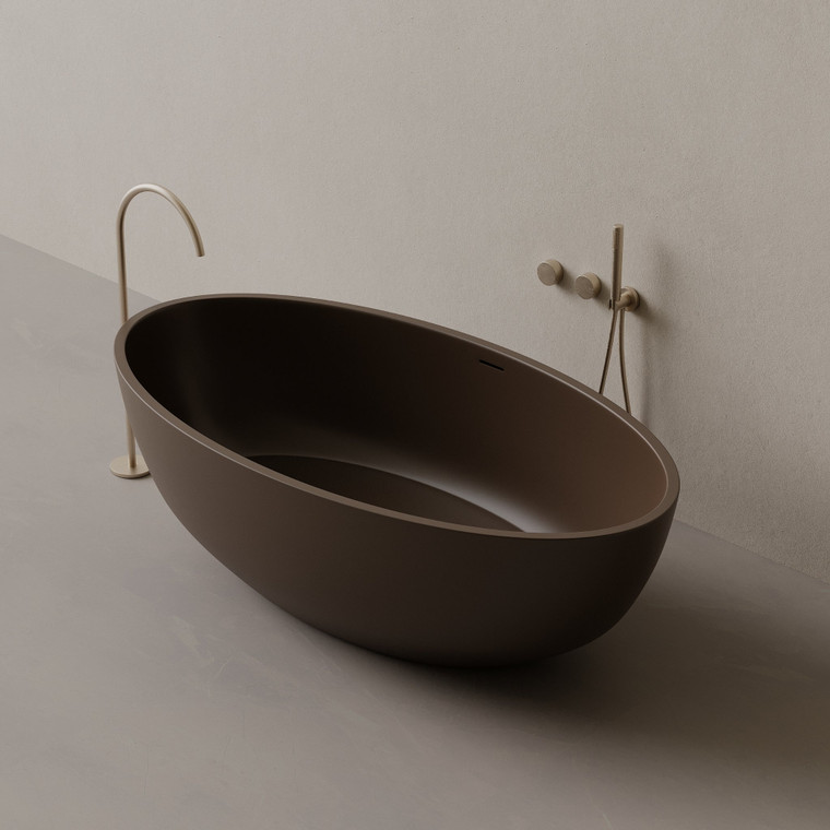 70" x 36" Oval Concrete Freestanding Bathtub