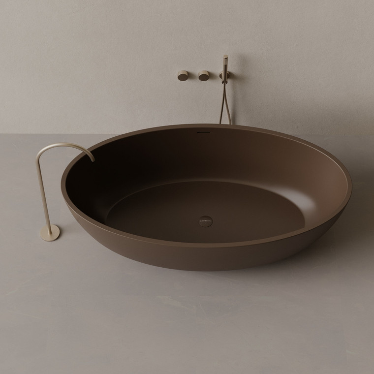 70" x 36" Oval Concrete Freestanding Bathtub
