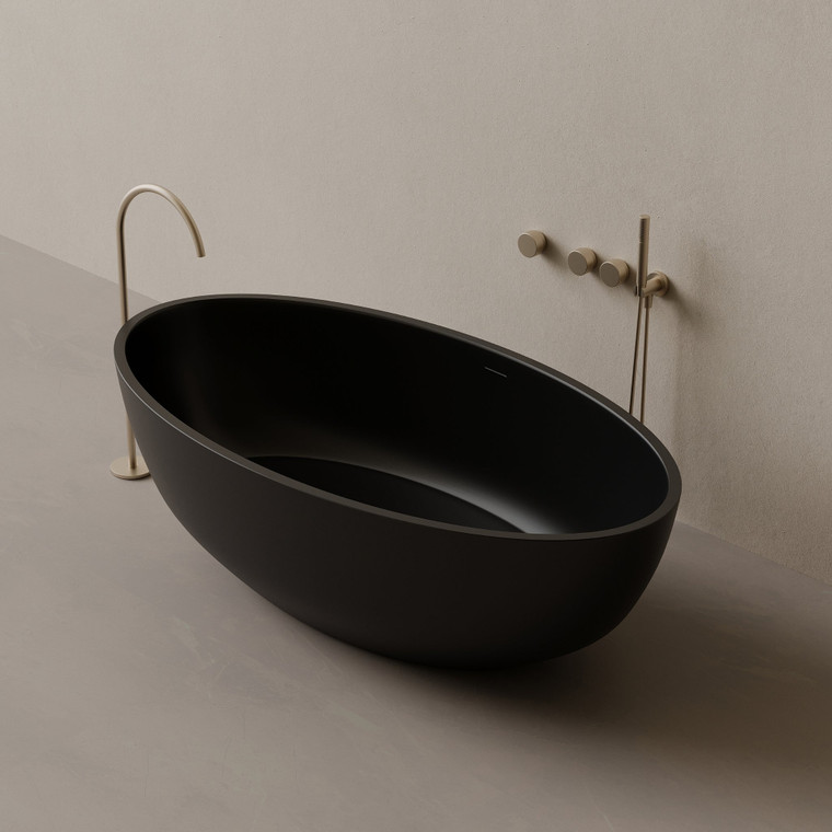 70" x 36" Oval Concrete Freestanding Bathtub