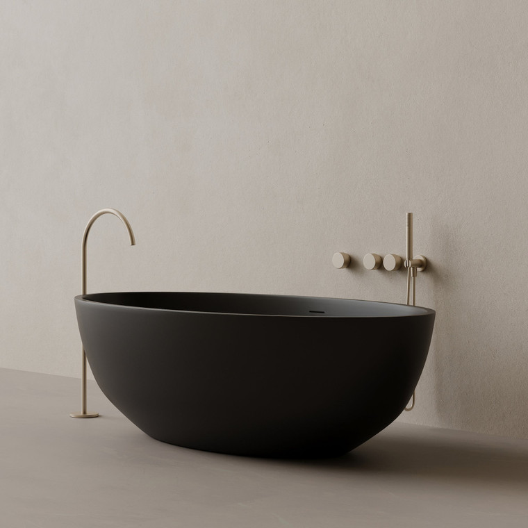 70" x 36" Oval Concrete Freestanding Bathtub
