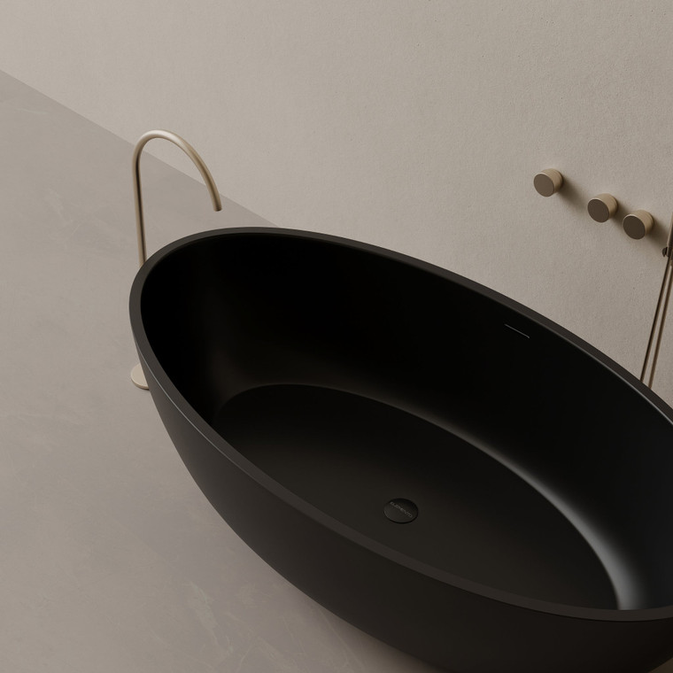 70" x 36" Oval Concrete Freestanding Bathtub