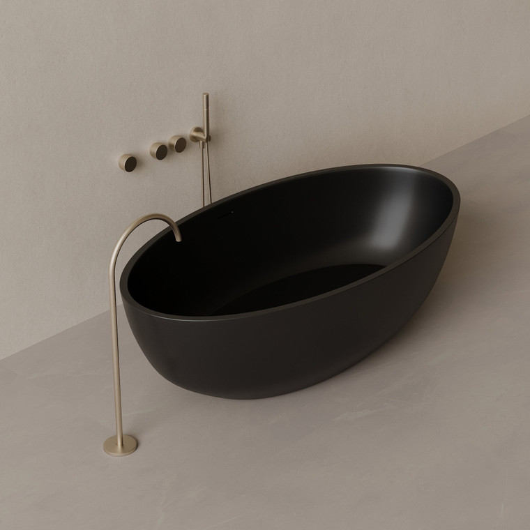 70" x 36" Oval Concrete Freestanding Bathtub