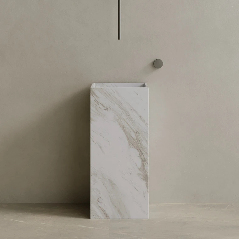 Quaro Handcrafted Stone Pedestal Sink