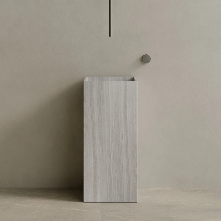 Quaro Handcrafted Stone Pedestal Sink