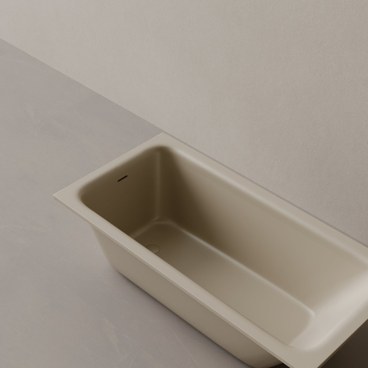 59" x 30" Solid Surface Stone Resin Drop-In Undermount Bathtub Right Incline