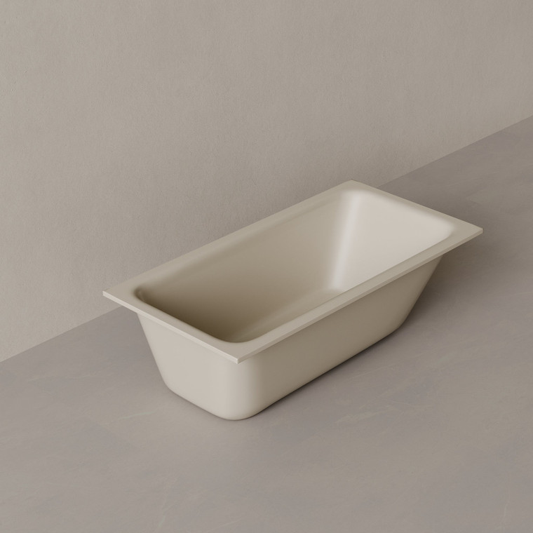 59" x 30" Solid Surface Stone Resin Drop-In Undermount Bathtub Right Incline