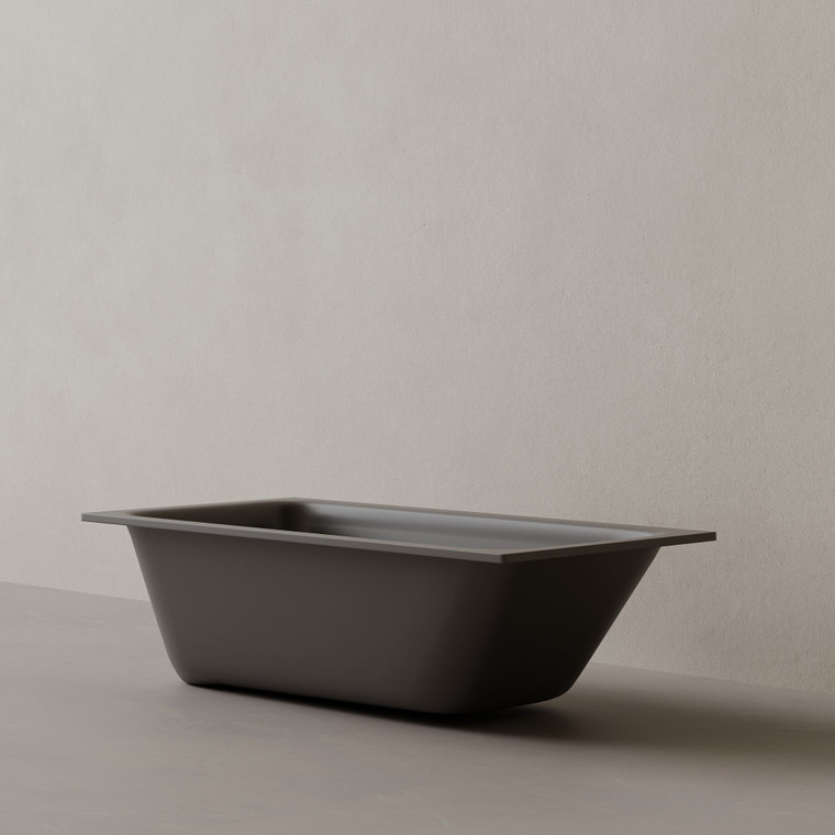 59" x 30" Solid Surface Stone Resin Drop-In Undermount Bathtub Right Incline