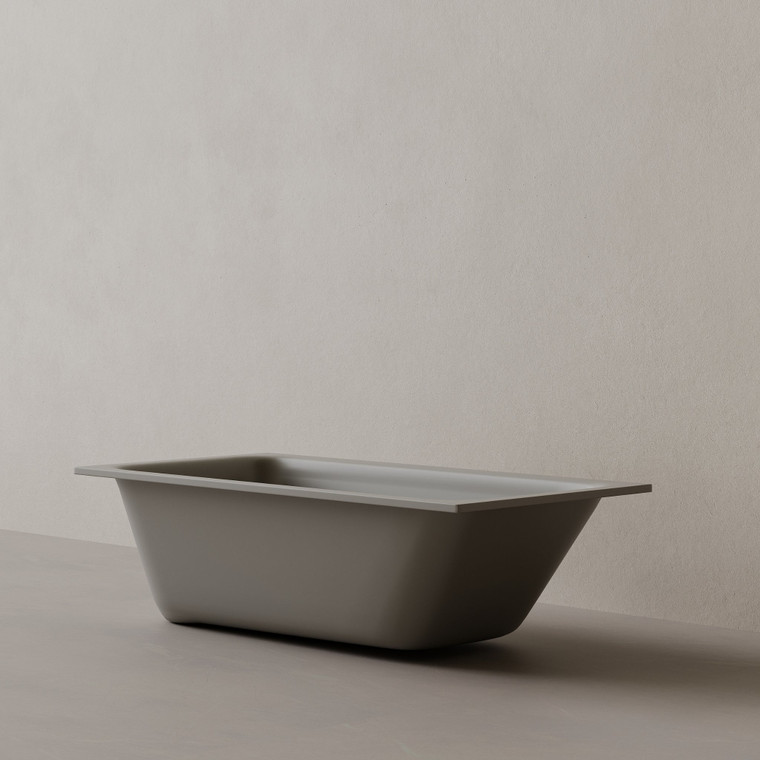 59" x 30" Solid Surface Stone Resin Drop-In Undermount Bathtub Right Incline
