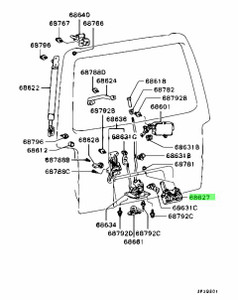 L300 Delica tailgate external release handle - Used part