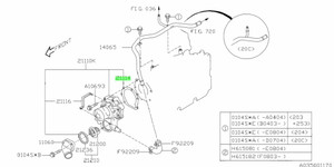 EJ20 Subaru water pump gasket - Genuine part