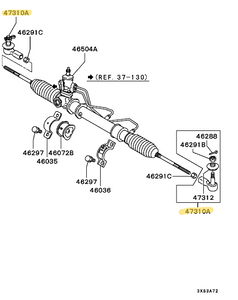 H51A/H53A/H56A/H58A Pajero mini outer tie rod end - Genuine part