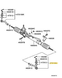 V63W/V65W/V73W/V75W Pajero left outer tie rod end - Aftermarket part