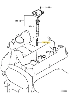 H76W/H77W Pajero IO spark plug - OEM part