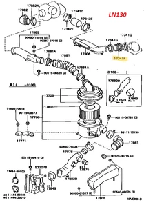LN130/LJ78 Hilux/Prado boost air intake pipe - Genuine part