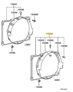 L300 Delica (4D56) cooling fan shroud assembly - Genuine part