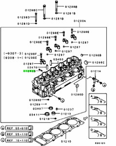 L400 Delica/Pajero (4M40) exhaust manifold stud - Genuine part